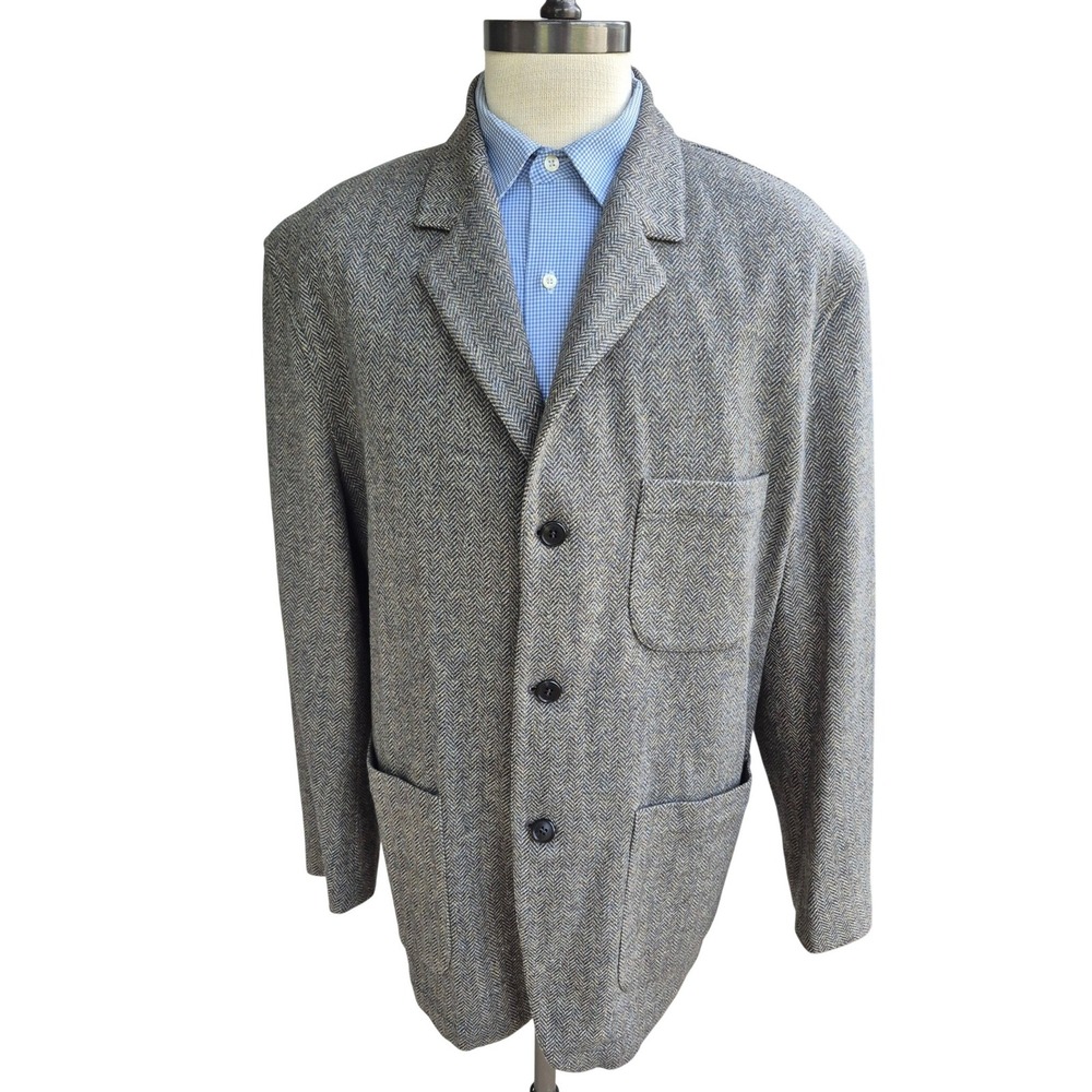 Pendleton Heritage Limited Edition Mens XL Wool Herringbone Blazer Grey‎ Jacket